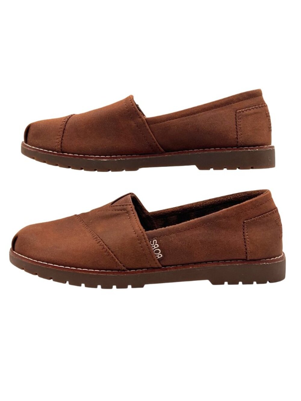 BOBS From Skechers Brown Memory Foam Slip-On Shoes Womens Size 8 With Faux Fur - Picture 3 of 15